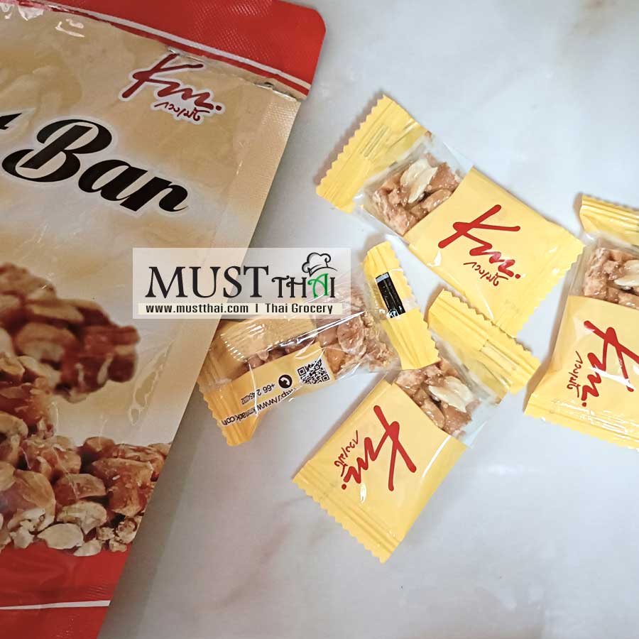 Thai Classic Golden brown roasted peanuts are bound together by sugar to form delicious peanut bars.